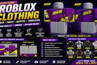 design custom roblox clothing, shirts, pants, outfits and templates