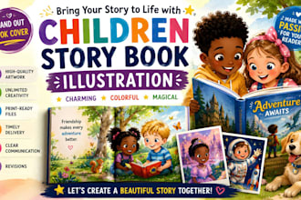 children story book illustration children story book cover and book illustration