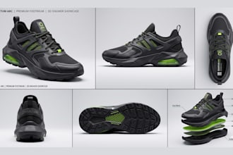 model 3d sneakers, 3d shoe, 3d footwears for footwear startups and manufacturers
