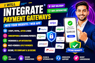 integrate stripe paypal adyen payment gateway api in nodejs nextjs laravel php