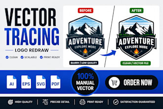 convert logo to vector, redraw and create printable sticker design