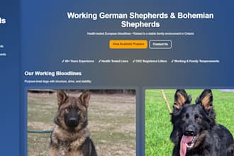 design a professional website for dog breeders and trainers