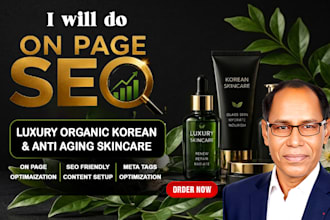 do on page SEO for luxury organic korean and anti aging skincare