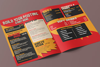 design a custom editable restaurant menu in canva for you