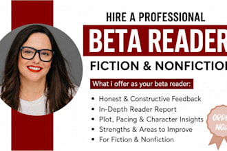 be fiction beta reader fantasy, romance beta reader thriller horror alpha reader
