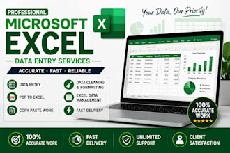 do microsoft excel data entry ,pdf to excel and data cleaning