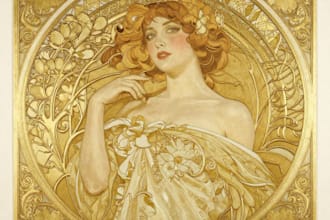 design art nouveau neo traditional vintage portrait