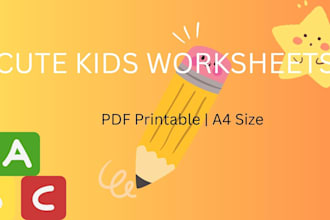 design premium kids school worksheets in 24 hours