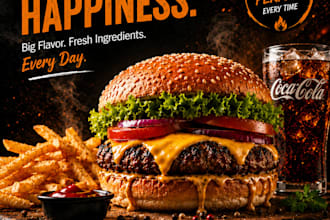 design premium food advertising posters for restaurants