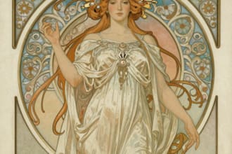 design art nouveau neo traditional vintage portrait