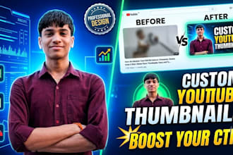 create professional high visiblity youtube thumbnail