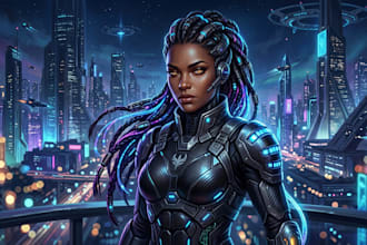 design stunning sci fi portrait art