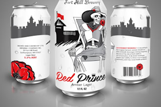 design a professional can label design for beverage and energy drink