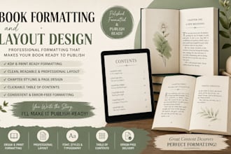 typesetting, layout design, ebook formatting