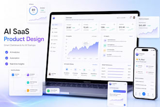 design modern saas UI UX, web app and dashboard in figma