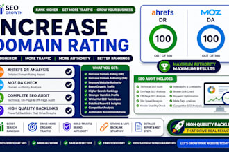 increase domain rating, ahrefs dr analysis, moz da check, SEO audit and backlink