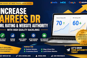 increase ahrefs DR URL rating and website authority with high quality backlinks
