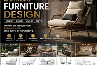 design luxury furniture, patio, lounge, dining, office, and bedroom furniture