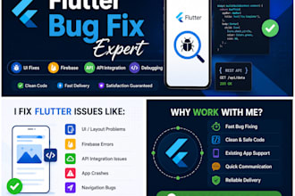 fix flutter bugs, UI issues, firebase, and API integration