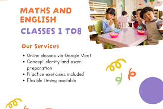 tutor maths and english for school students