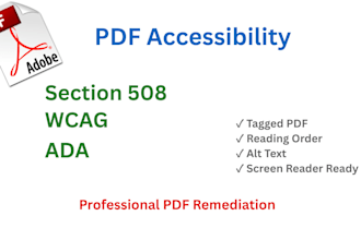 remediate your PDF for section 508 compliant, wcag, and ada accessibility