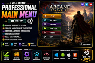 create professional main menus in unity