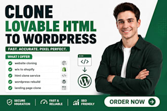 clone lovable HTML to wordpress migrate wix lovable to shopify clone