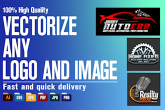 vector tracing, vectorize and redraw your logo to vector