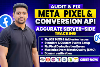 setup or fix facebook pixel conversion API and GTM server side tracking