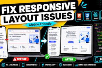 fix responsive issues and mobile layout bugs in your website
