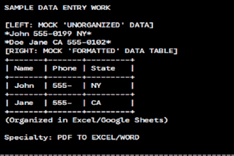 do expert data entry and web research