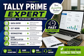 do tally prime data entry, bookkeeping, gst and accounting