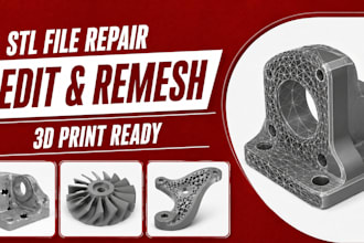 model, fix, edit, remesh damaged stl file, and modify stl file for 3d printing