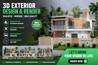 create modern 3d exterior design