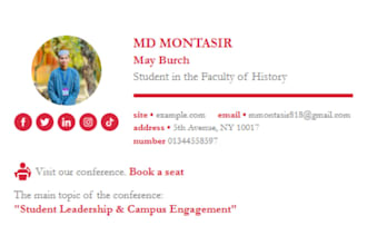 design a professional clickable HTML email signature