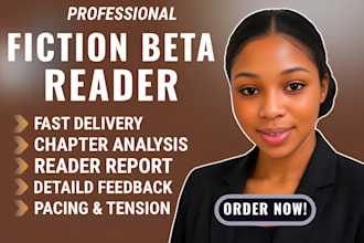 beta read your fiction novel for plot, pacing and reader engagement