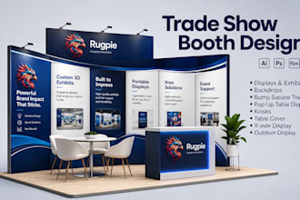 design modern trade booth, banner for you