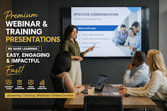design premium interactive webinar presentation for training and online courses