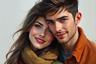 make digital realistic portrait art oil painting style
