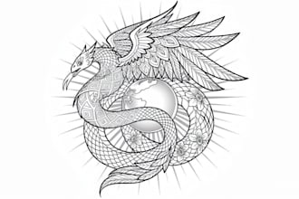 draw a unique graphic sketch tattoo design