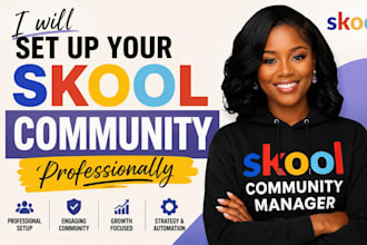 setup skool community, skool online community, skool community manager