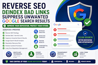 provide reverse seo, deindex bad links, suppress unwanted google search results