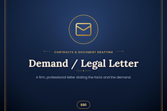 professionally draft persuasive demand letter or formal legal letter
