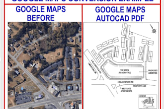 do autocad drafting and site plan from google maps or PDF