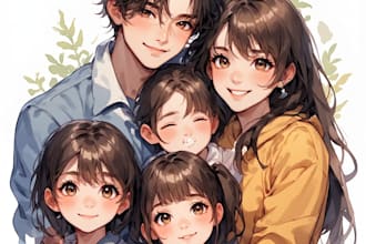 custom watercolor family portrait from photo