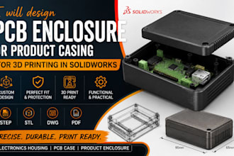 design pcb enclosure or product casing for 3d printing in solidworks