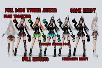 create, rig realistic 3d vtuber avatar, vrm character for gaming, vr, streaming