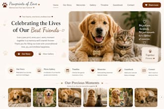 create a personalized interactive pet memory website