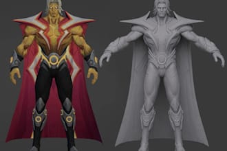 do 3d character modeling for animation, ue, and VR