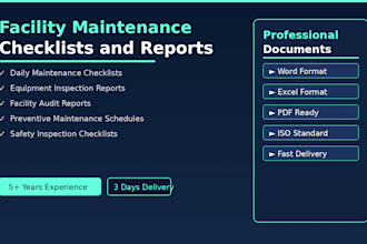 create facility maintenance checklists and reports